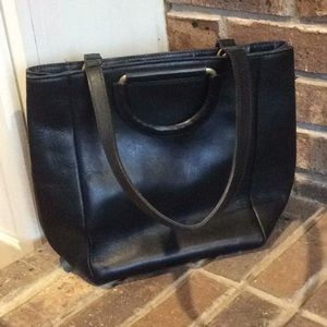 SOLD SOLD Madewell black and gold leather purse